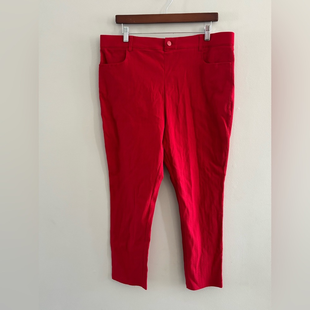 Mario Serrani Vibrant Red Pants Capri Size XL BNWT